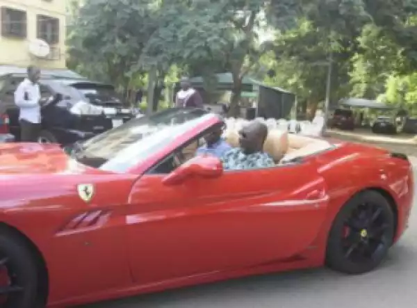 Senator Dino Melaye Poses Inside His Red Ferrari (Photo)